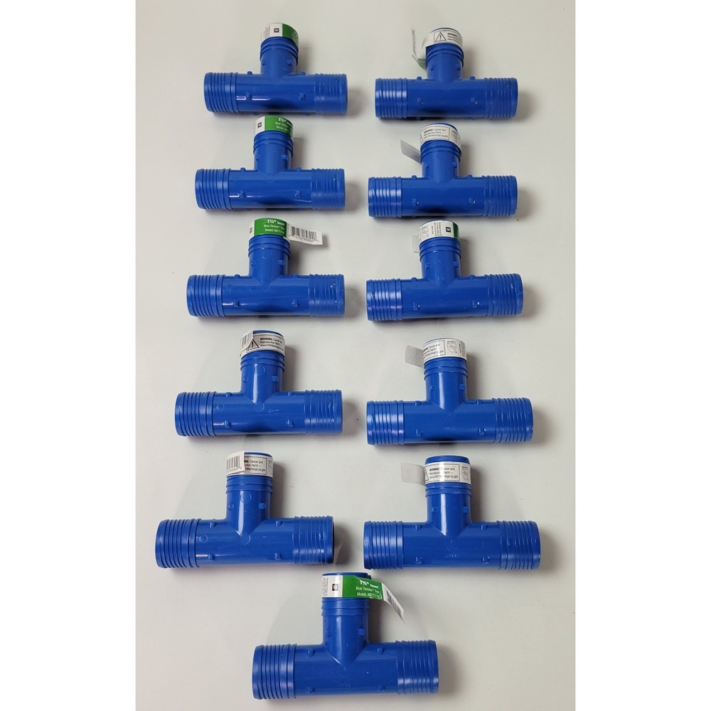 Apollo Blue Twister 1-1/4 in. Barb Insert Polypropylene Tee Fitting ABTT114 11pk